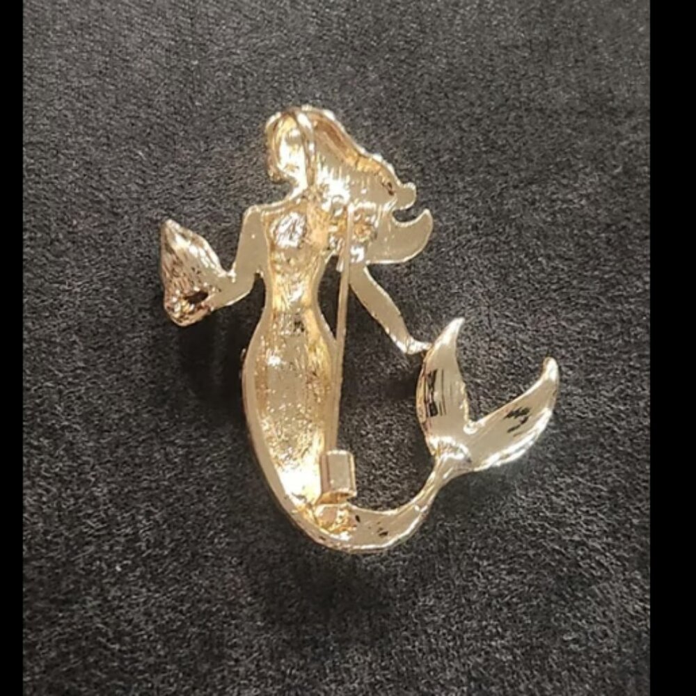 Mermaid Rhinestone Brooch - Picture 2 of 2